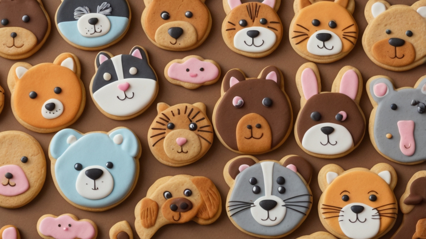 Galletas decoradas con caritas de animales