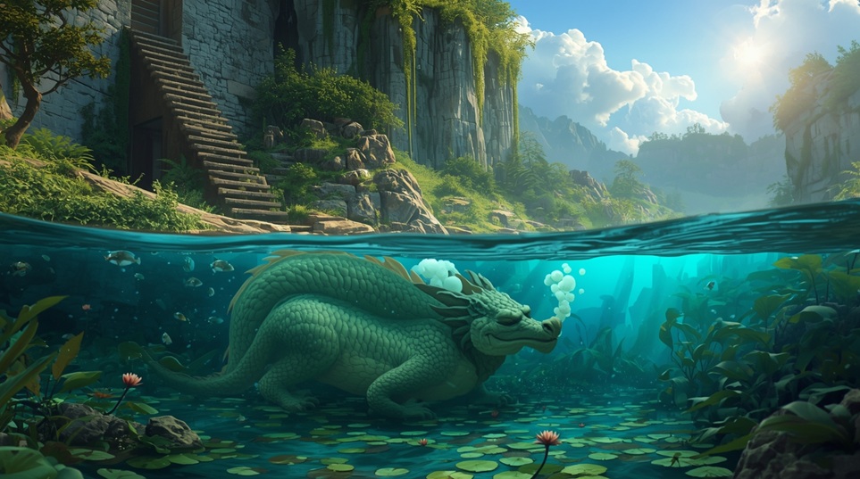 Las escaleras de la Presa del Dragón Dormido